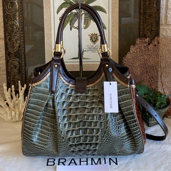 Brahmin🌿SERPENTINE HEARTWOOD ELISA SATCHEL 
NEW WITH ATTACHED TAG🍃$435 MSRP🍃 - Picture 13 of 15
